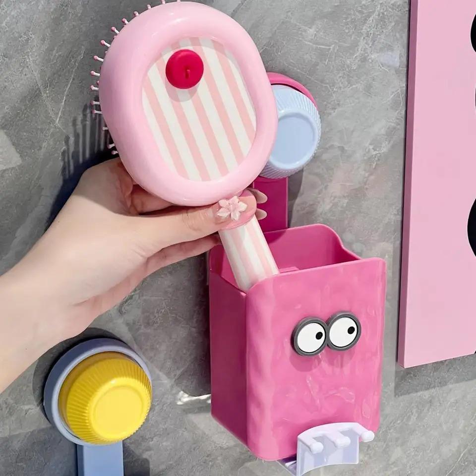 Yousheng Toothbrush Holder Wall-Mounted Organizer with Storage Compartment Strong Load-bearing Easy To Install Suction Cup Toothbrush Rack
