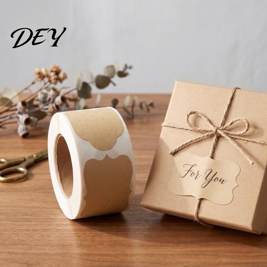 Decorative Stickers for Home Wrapping Blank Label Stickers, Self?Adhesive Gift Tag 250 Labels Per Roll, Assorted Birthday Sealing Shapes Jars,