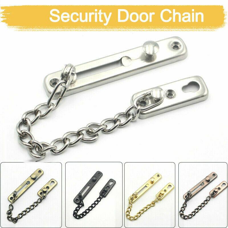 Solid Stainless Steel Safety Guard Lock Catch Strong Security Door Anti-theft Chain With Screws