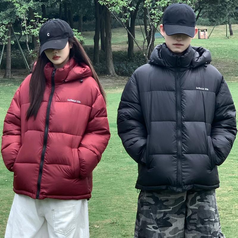 Unisex Fashion Winter Women and Man Parkas Hooded Warm Jackets Elegant Loose Thick Coats