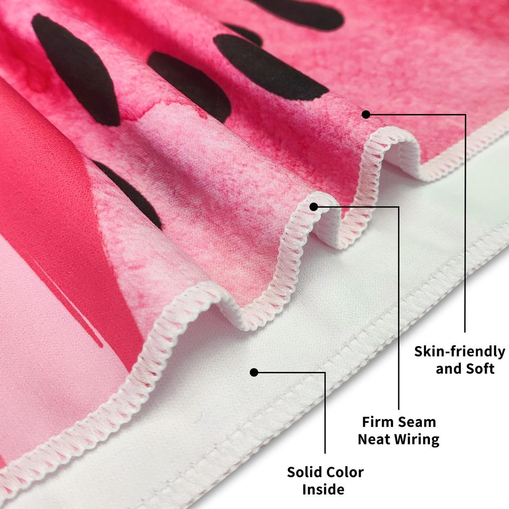 Watermelon Striped Beach Towel Double Side Fleece Quick-dry Towel Bath Towel