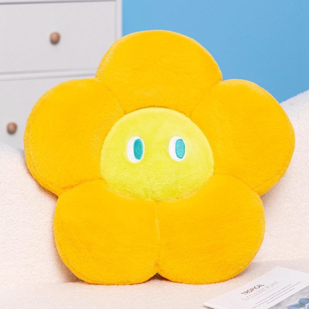 Colorful Sunflower Seat & Back Cushion - Cute, Floral Design for Bedside or Nap Pillow