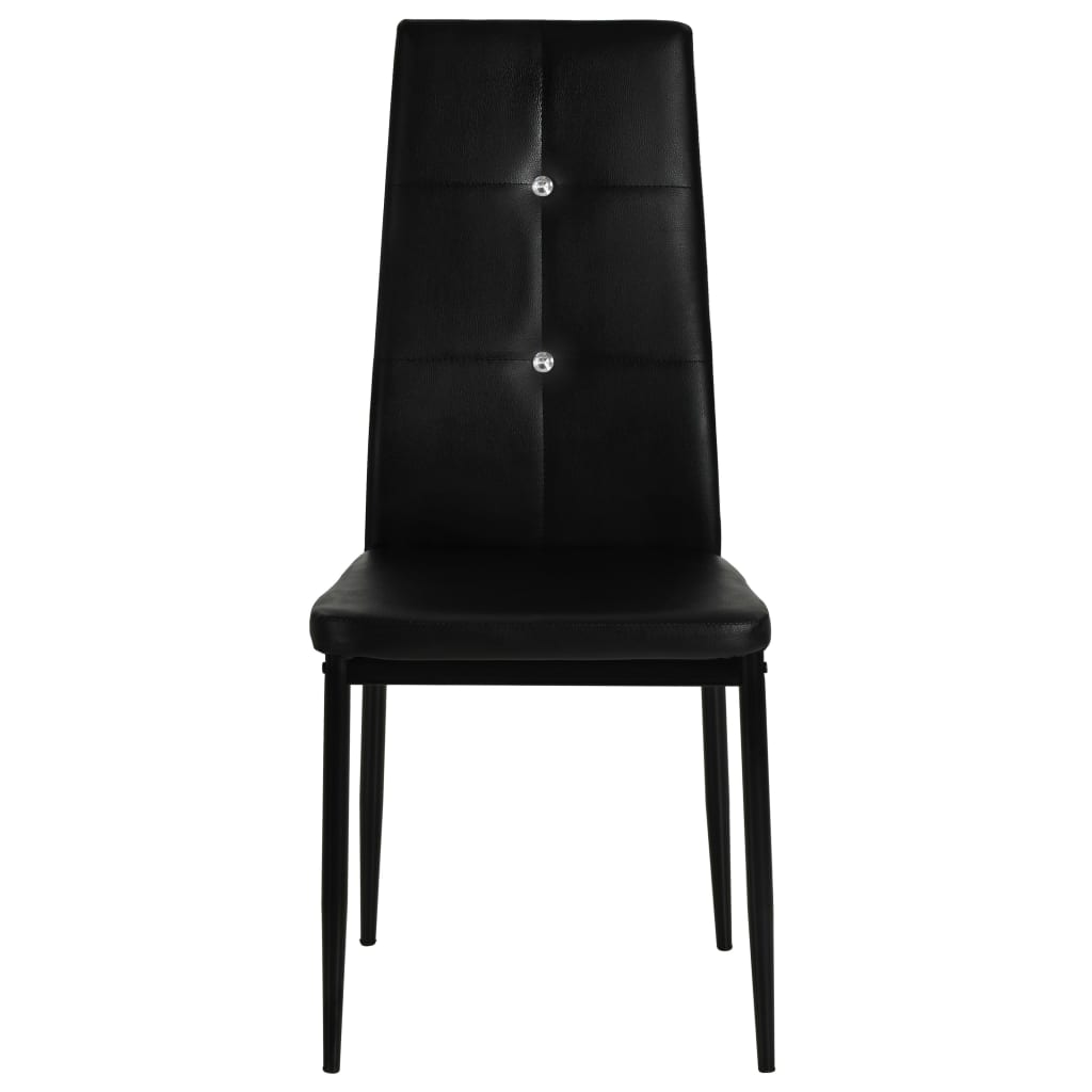 Vidaxl Dining Chairs, 4 Pcs, Black, Upholstered In Faux Leather