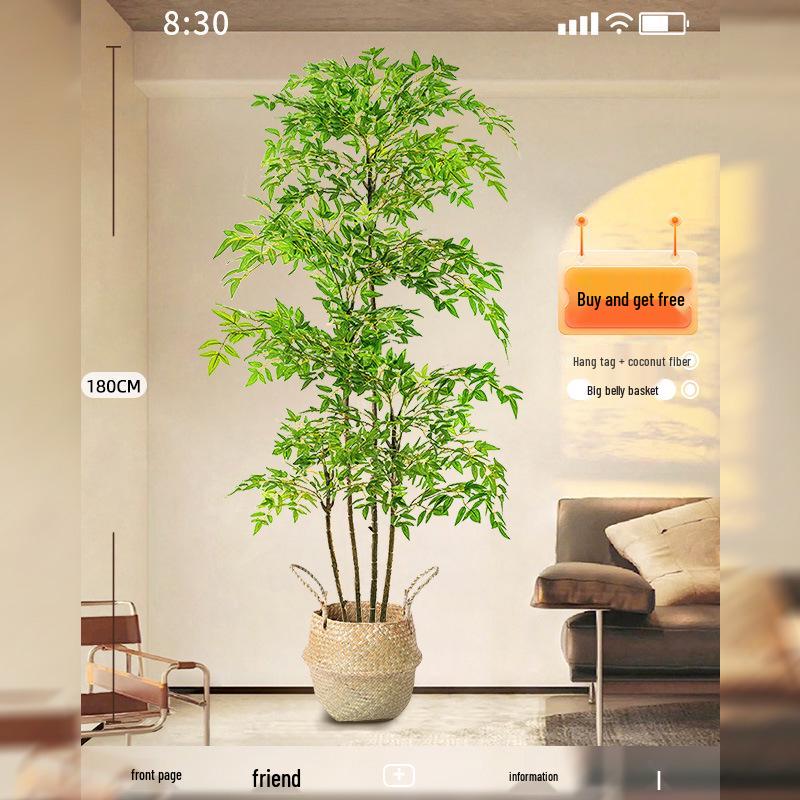 Nandina Luxury Artificial Tree - Indoor Floor Decoration & Bionic Green Plant Potted Ornament