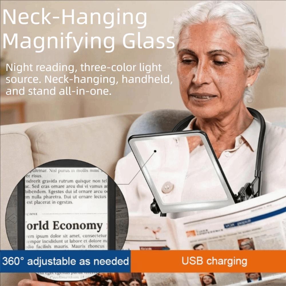 40 LED Reading Magnifying Glass USB-C Power Handheld Magnification Glass  Elder