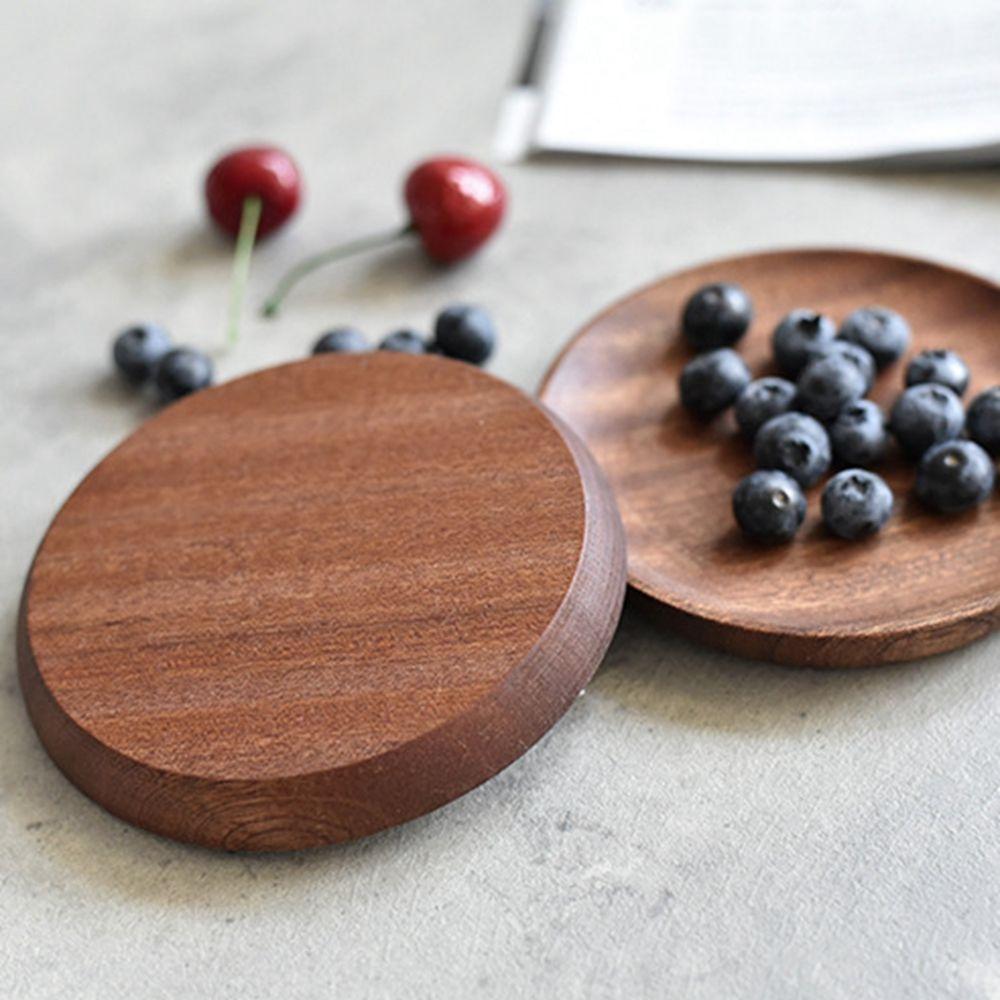 Solid Wooden Tray Household Tableware Bread Dessert Wooden Plate Serving Tray Snack Plate Food Dish