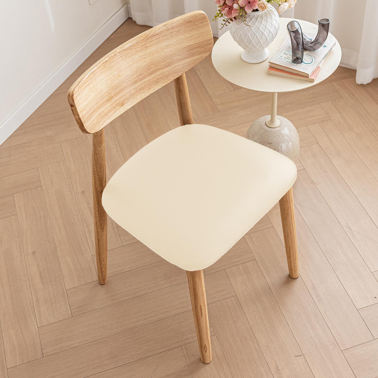 Утолщенный эластичный чехол для стула из искусственной кожи, простой бытовой обеденный стол, стул для спальни, защитный чехол для поверхности, водонепроницаемый, грязеотталкивающий белый