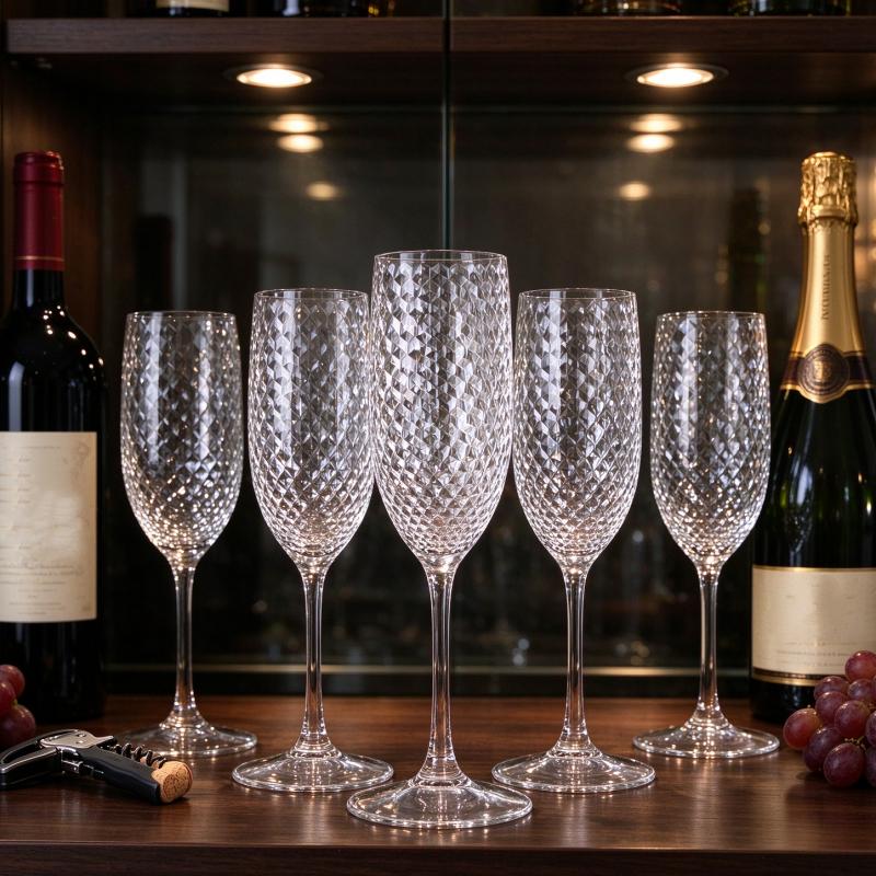 Lightweight Reusable PS Champagne Glasses 170/220ml Shatterproof Cocktail Goblets for Corporate Cocktail Party Event Supplies
