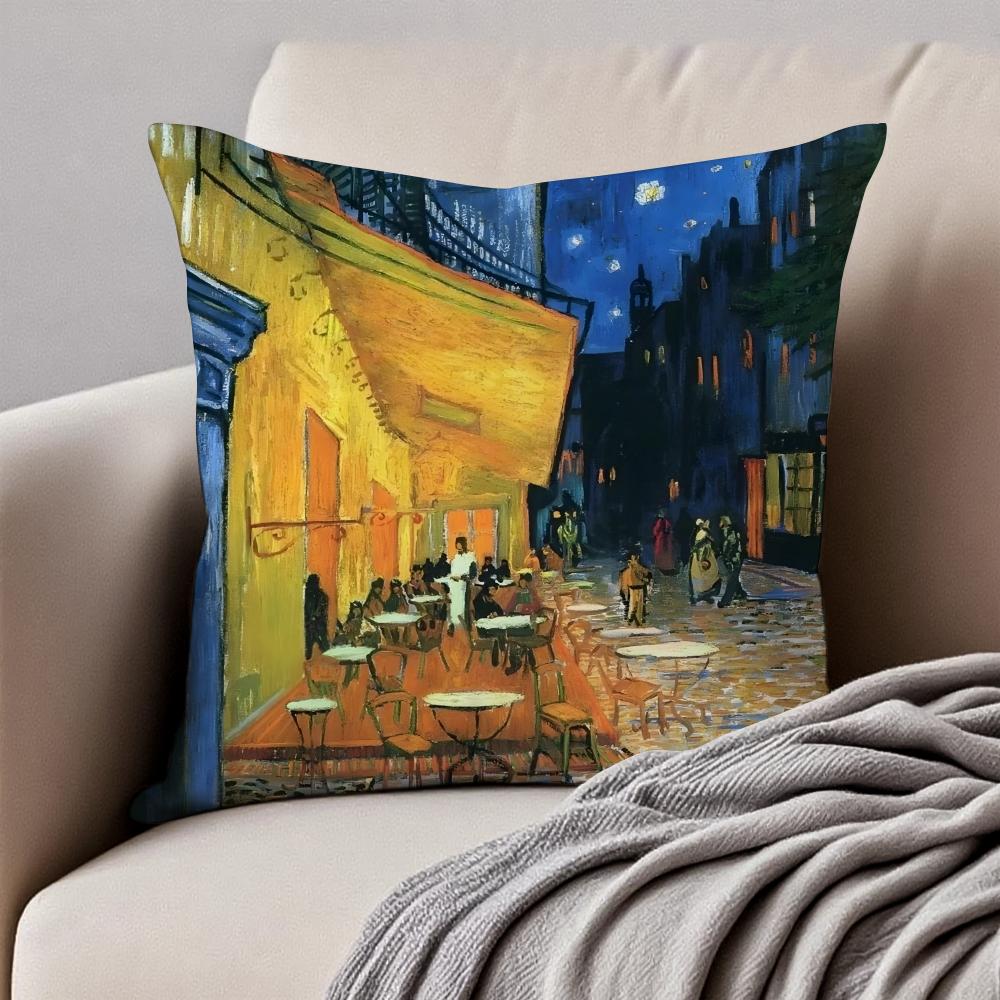 Post Impressionism VVincent Willem van Gogh Cushion Cover Pillowcase Antidustmite Invisible Zipper Short Plush Sofa Cushion