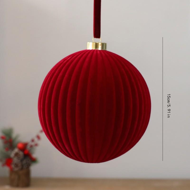 Flocked Velvet Christmas Ornament Ball Decor Tree Hanging Party Decoration Festive Holiday Home