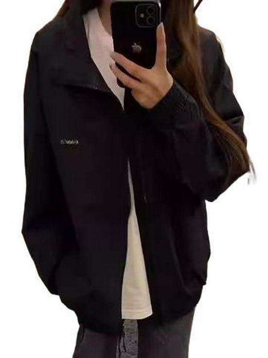 Women's American Retro Stand Collar Baseball Jacket - New, Loose, Versatile Spring Coat