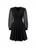 2025 Autumn/Winter Women's V-Neck European Jacquard Dress