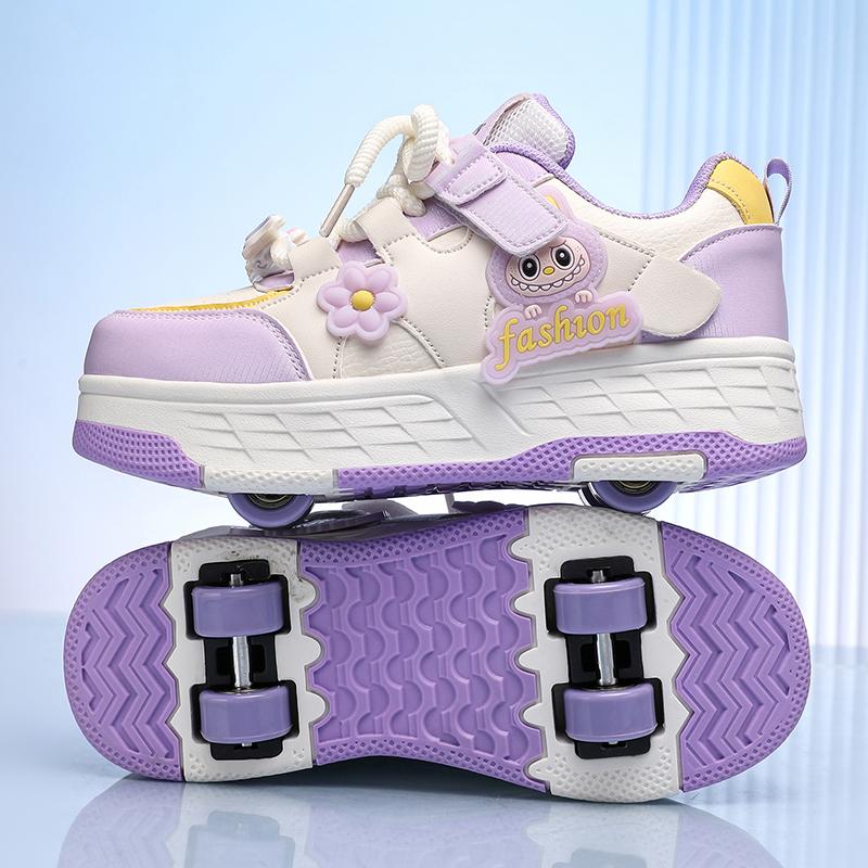 Kid's Four-wheel Roller Skating Shoes Walking Shoes Girl's Sports Shoes Roller Skate Sneakers for Boys