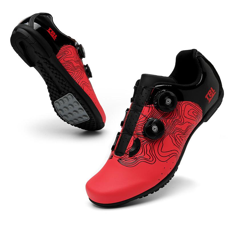 New Unlocked Cycling Shoes Men's Lock Shoes Mountain Bike Cycling Shoes Road Bike Unlocked Shoes Hard-soled Cycling Shoes