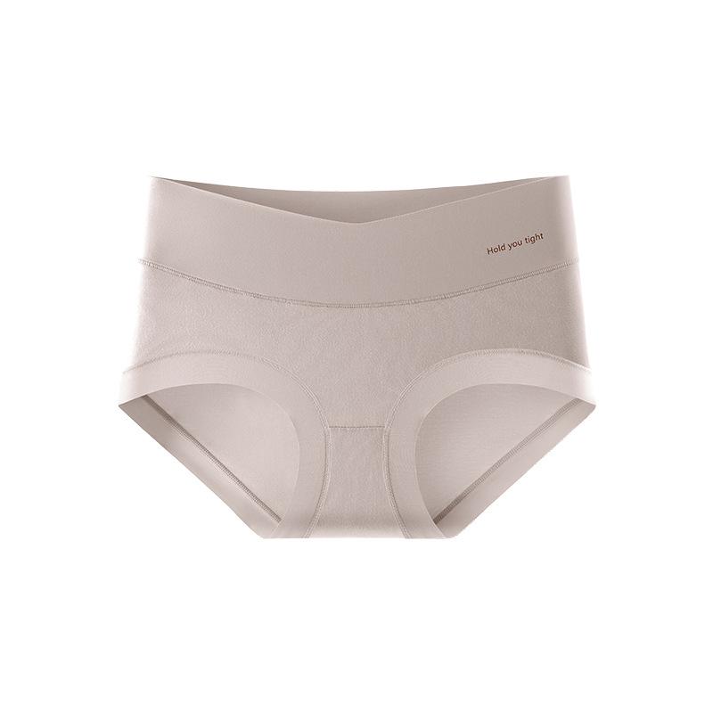 

Сексуальные женские трусы со средней талией, бесшовные, уменьшающие живот, шелковые антибактериальные большие дышащие трусы XL света кофе