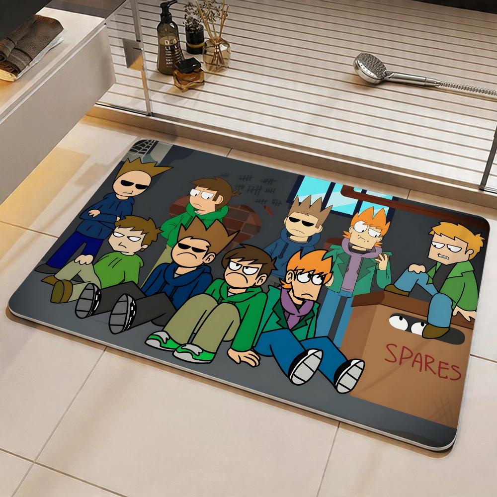 Cartoon E-Eddsworld Floor Mat Eco Diatomite Antibacterial Odor-Resistant Floor Mat & Drain Pad for Kitchen & Bathroom