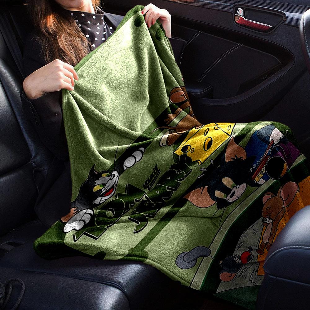 1pc Tom and Jerry Flannel Blanket - Soft Warm Throw for Home, Office, TravelL1332