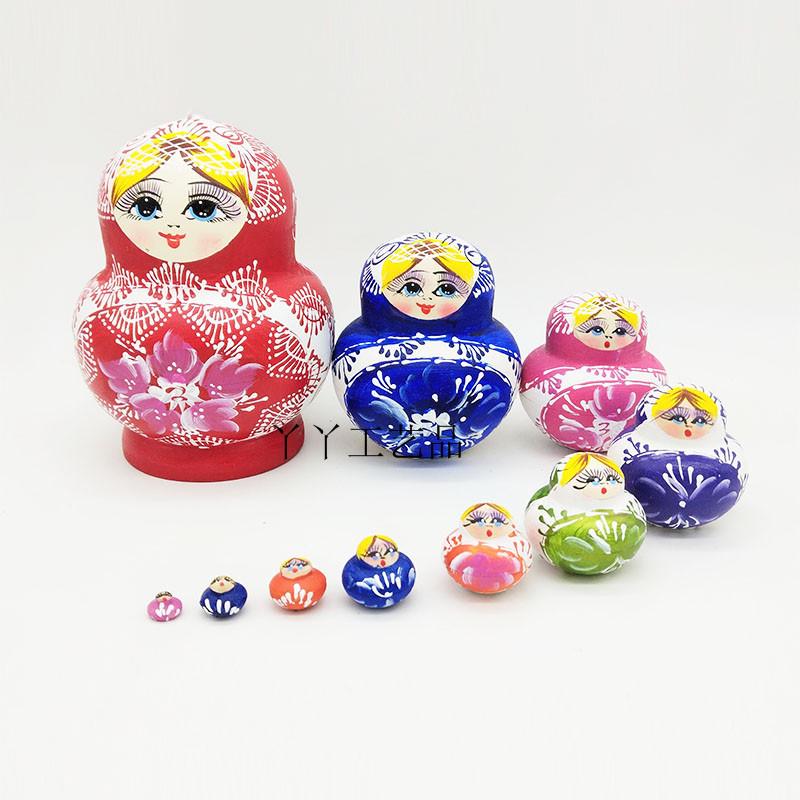 

Ten-Layer Russian Nesting Dolls: Colorful Girl Wooden Toy & Home Decor