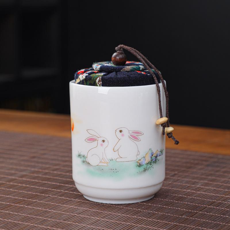 Year of the Rabbit Outdoor Travel Kung Fu Tea Set Creative Ceramic Kuaike Complete Set Company Business Event Gifts