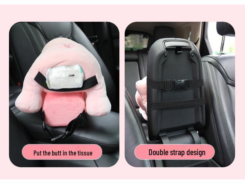 Creative Car Armrest: Two-in-One Tissue Holder & Trash Can - Cute Car Interior Decoration