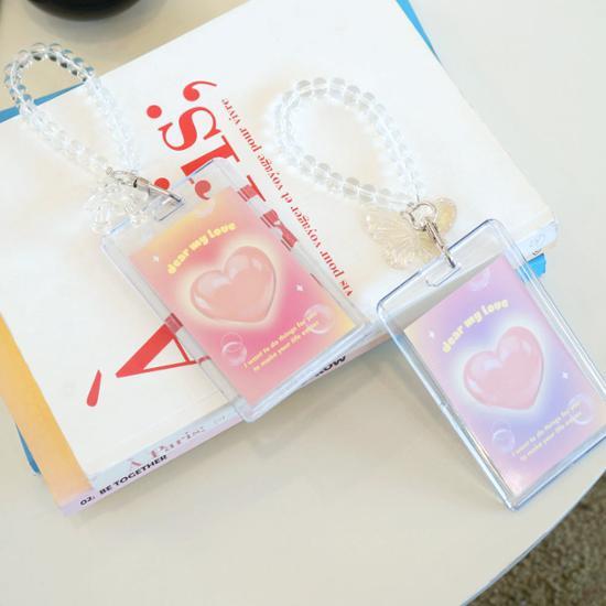 Ocheck Wansochae Transparent Poker Holder Keyring Set, a Popular Phrase In Korea