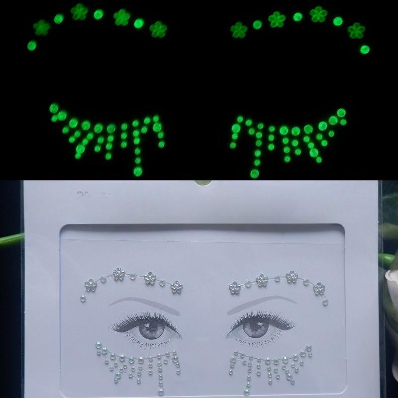 Crystal Tattoo Sticker Glitter Eyeliner Eyebrow Makeup Face Eyes Diamond Temporary Tattoo Rock Rhinestone 3D Eyeliner Stickers