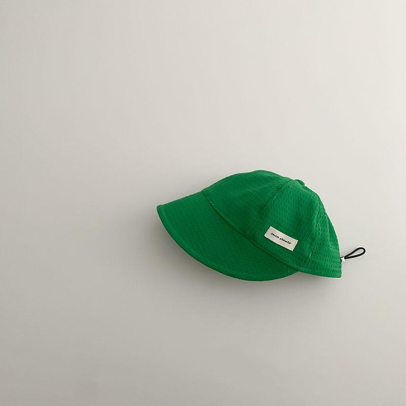 Children's Large Shade Hat Spring and Autumn Boys and Girls Concave Drawstring Fisherman Hat Collapsible Cap
