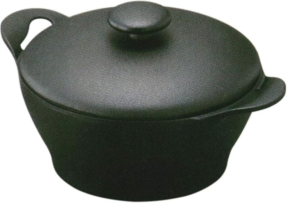 Iwachu Croco Casserole 20 Black Induction Nanbu 96502 (Deep), Finish, Compatible, Ironware,