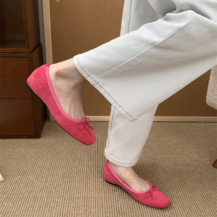 French Retro Inner Ballet Shoes Women's 2025 Spring and Summer Bow Shallow Mouth Flat Sole Single Shoes Soft Sole Grandma Shoes