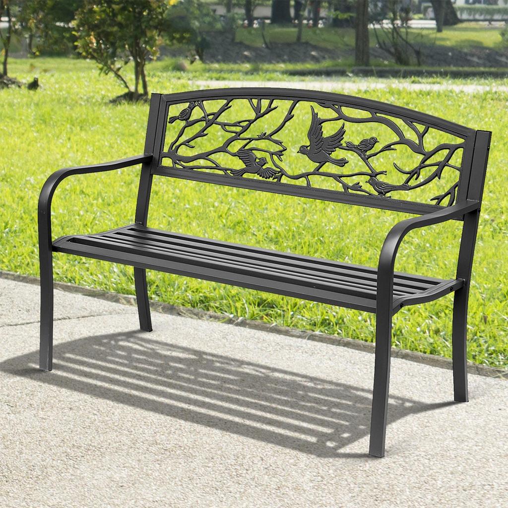 Banc De Jardin 2 Places Banc Exterieur Jardin Style Rural Chic Pour Balcon Terrasse Patio 127 X 60 X 85 Cm