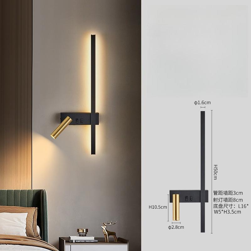 European-style Modern Minimalist LED Wall Lamp Spotlights Living Room Study Bedroom Bedside Reading Lighting