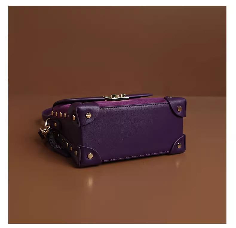 Women's Luxury Purple Crossbody Handbag - Elegant Commuter Style