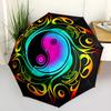 1pc Yin Yang Symbol Fashionable Automatic Opening/Closing Folding Umbrella with 8 Iron Bones, Plastic Handle yy251015013
