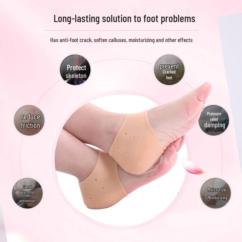 Silicone Heel Protector for Cracked Foot Care - Unisex Anti-Crack Socks