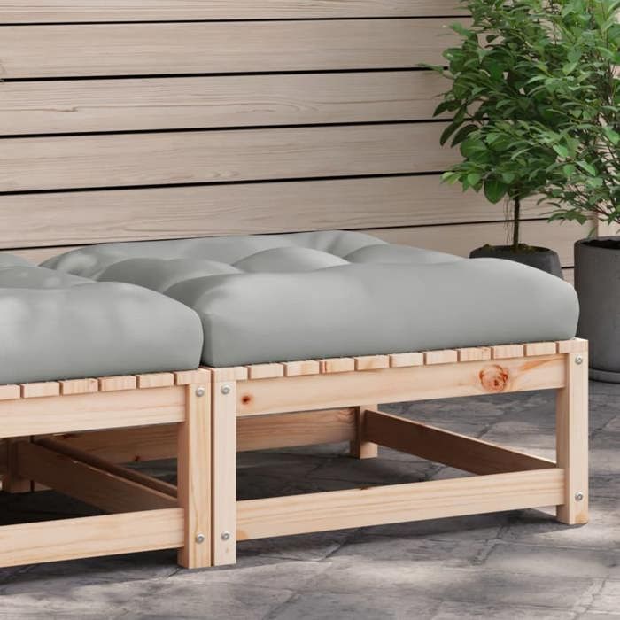 VidaXL Repose-pied de Jardin avec Coussin, Table Basse, Tabouret de Patio Balcon Terrasse Arrière-cour Extérieur, Bois de 838094