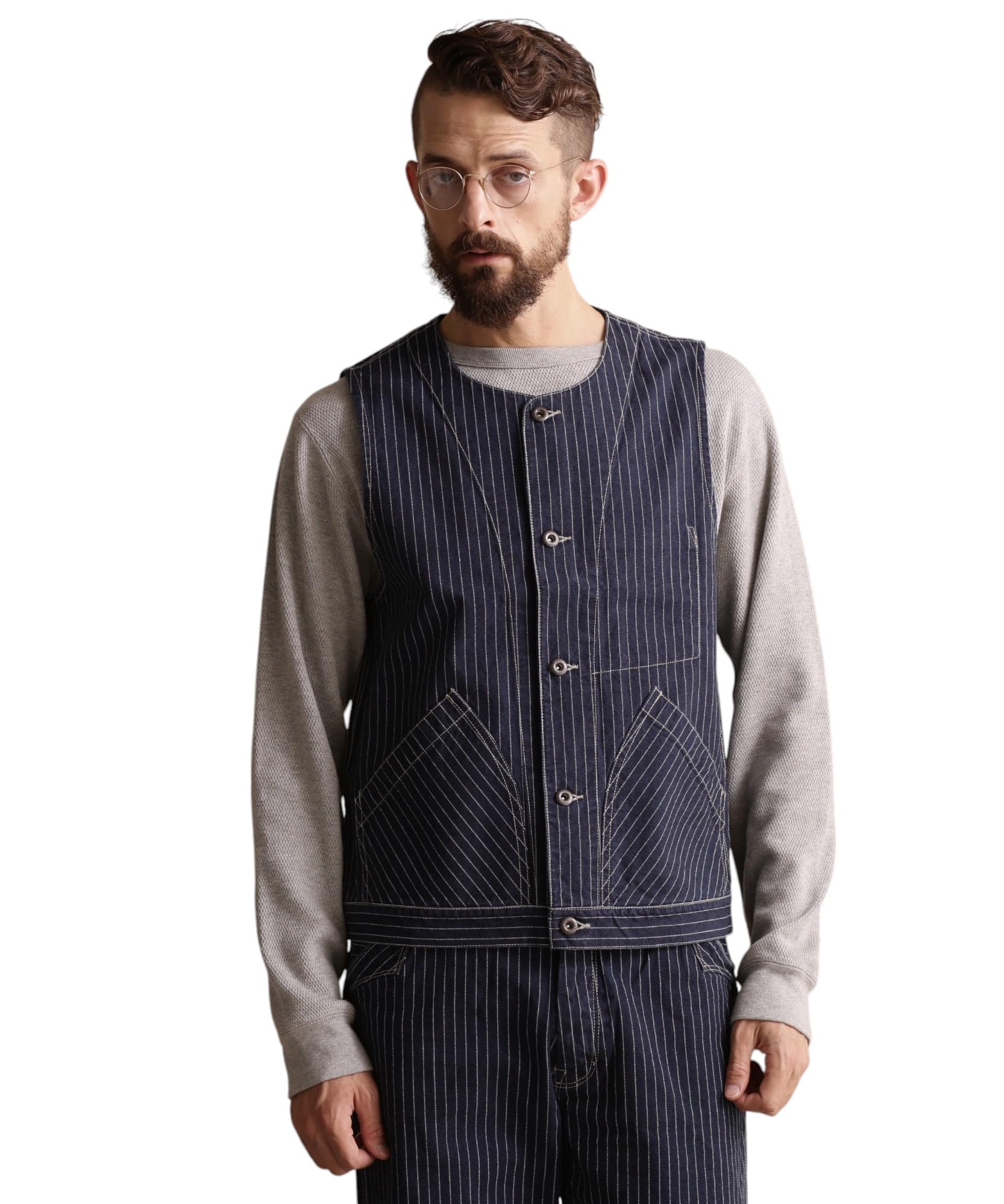 Schott OLD HICKORY DENIM Жилет, Мужской, L, 367, Индиго, 782-5957001