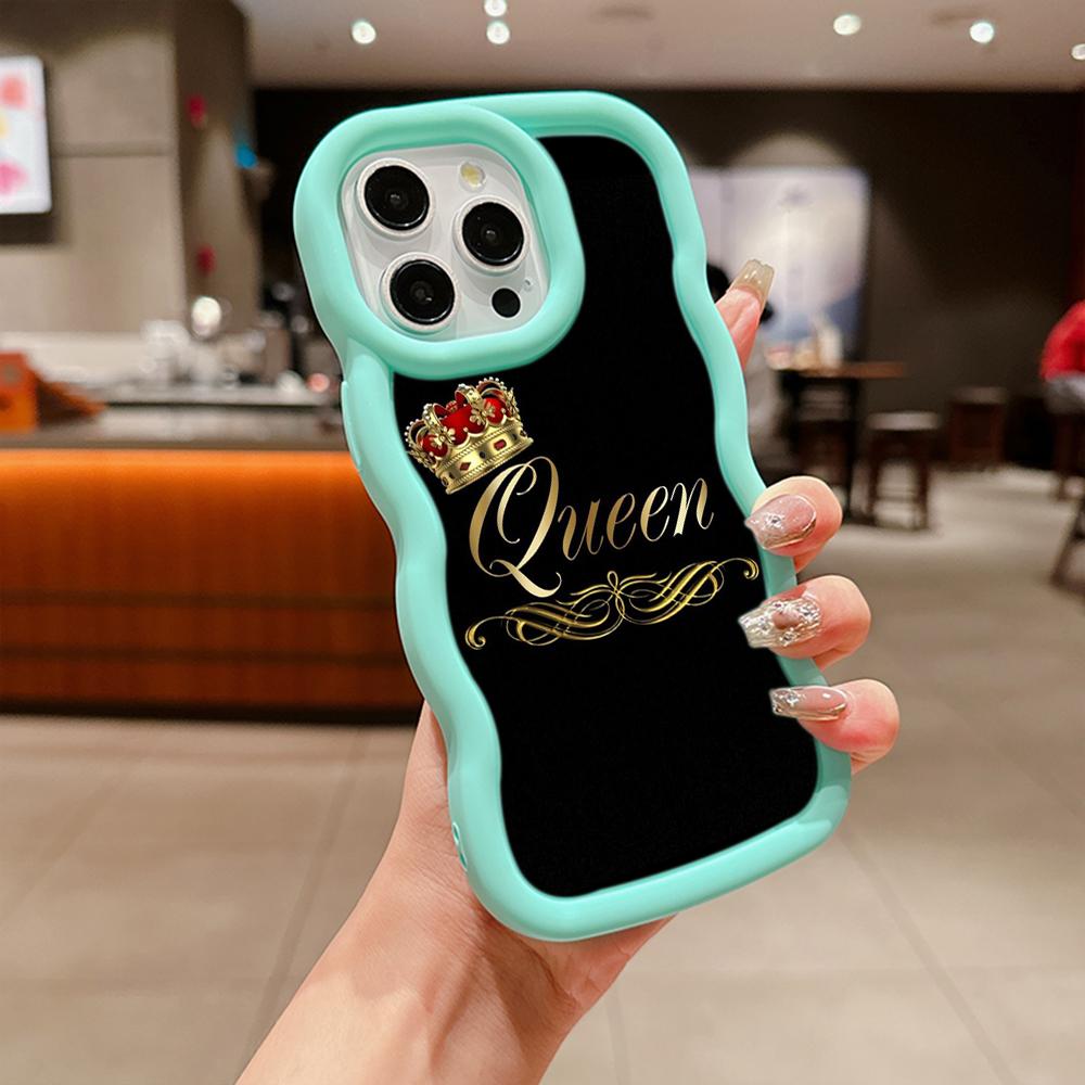 Чехлы для телефонов N84 King Queen Couples Macaron Wavy Edge для iPhone 16 Pro — фото 14