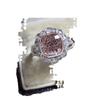 Luxury Silver Color Inlaid with White Pink Stone Rings Round Flower  Party Engagement Wedding Rings for Women Jewelry