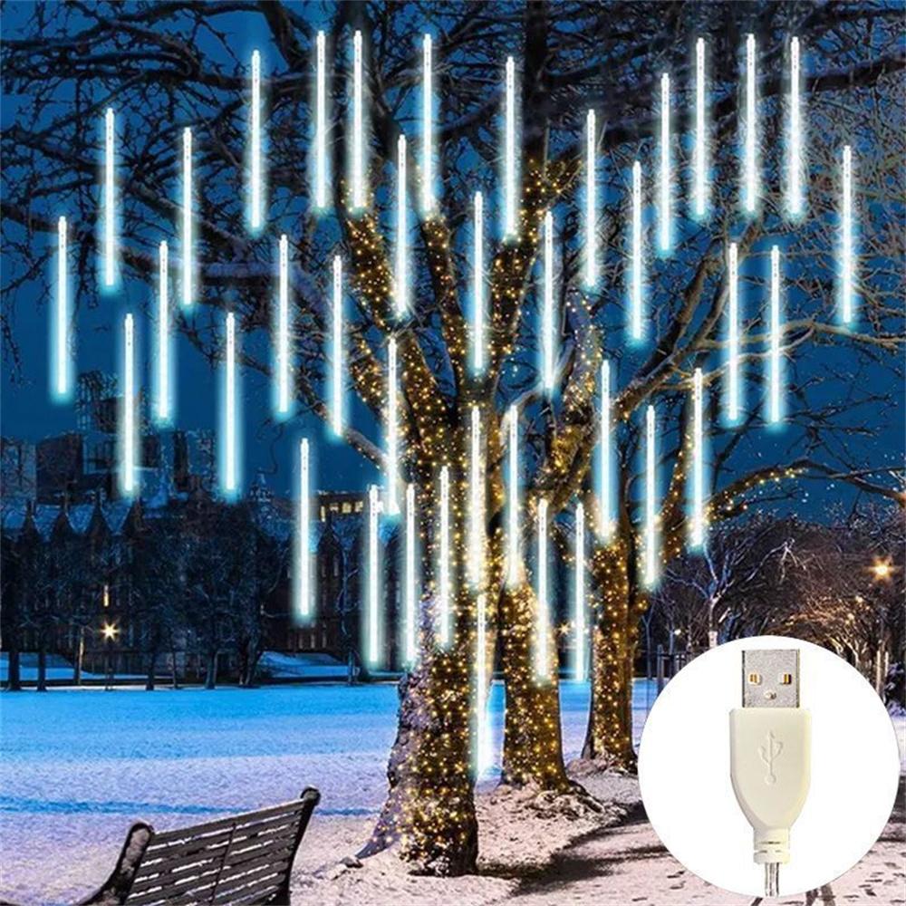 USB Plug Led Light Outdoor Meteor Shower Rain Lights 50/30cm Garden Decor Outdoor Street Garland New Year Christmas Decoration