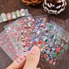 30 Stück Weihnachten Geprägt Glitzer 5D Nagelaufkleber 6*5cm Elch Schneeflocke Bär Schneemann Xmas Aufkleber Winter Maniküre Glitzer Aufkleber