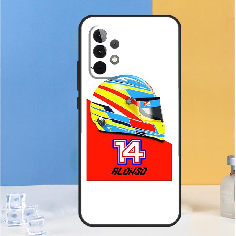 F1 Racing Fernando Alonso 14 Case For Samsung Galaxy A54 A34 A14 A12 A13 A22 A23 A32 A33 A52 A53 A73 A51 A71 Coque