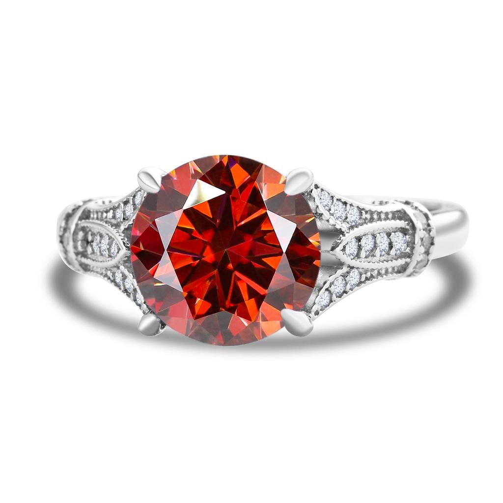 Luxuriöser 3 Karat 9 mm Solitär Moissanit Ring 925 Sterlingsilber Verlobungs- Eheringe für Damen Schmuck mit Zertifikat