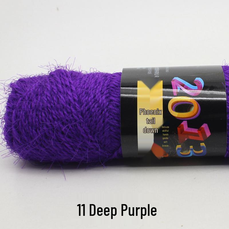 Handmade Mohair Peacock Feather Velvet Yarn for Sweater and Cardigan Knitting
