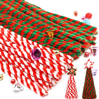 50pcs Colorful Chenille Stem Pipe Twisted Stick Rod Strip Toys Christmas Tree DIY Material New Year Christmas Party Supplies