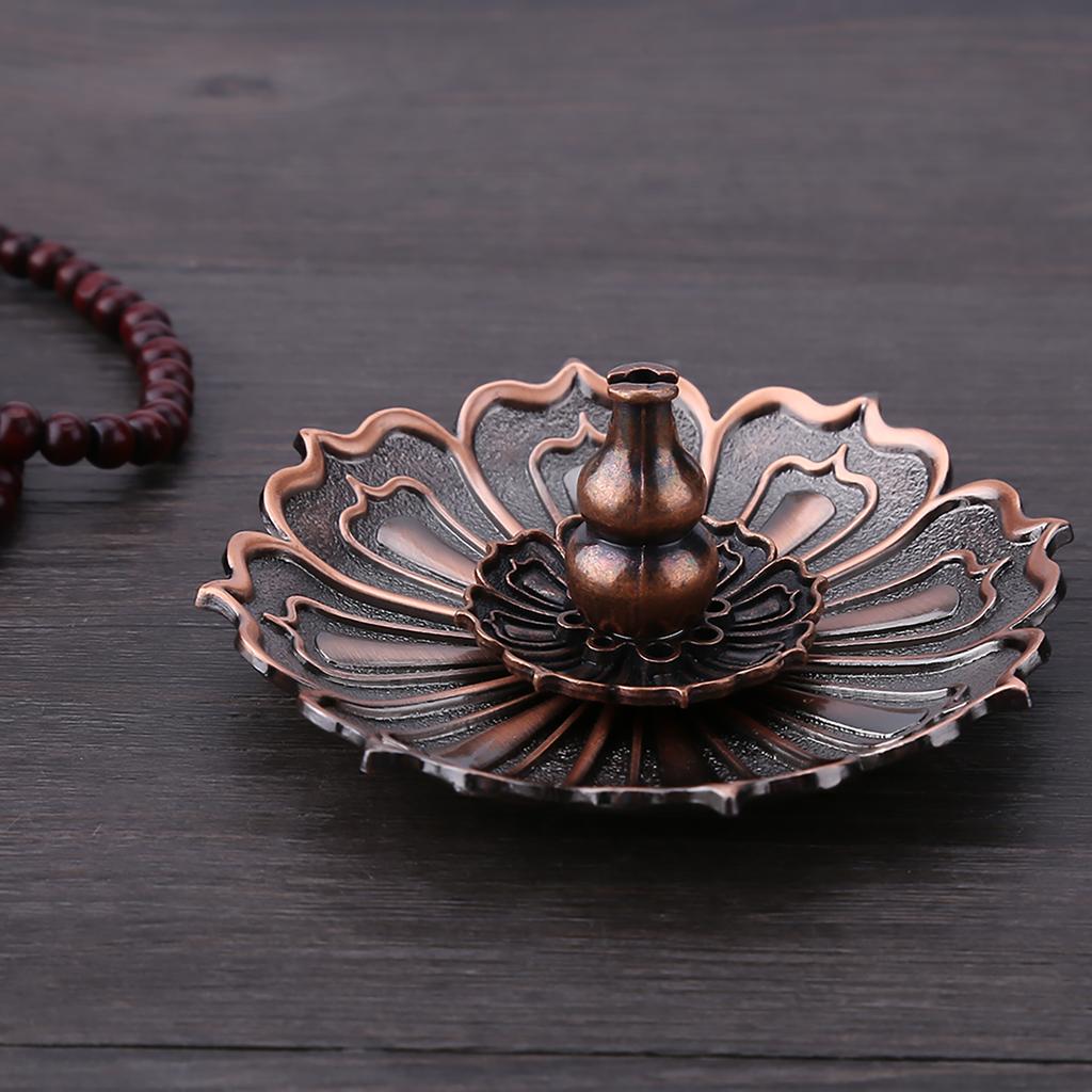 Copper Flower Incense , Flower Modeling Incense Holder Meditation Aid Sleeping Craft Ornament for Home Decor Furnishi