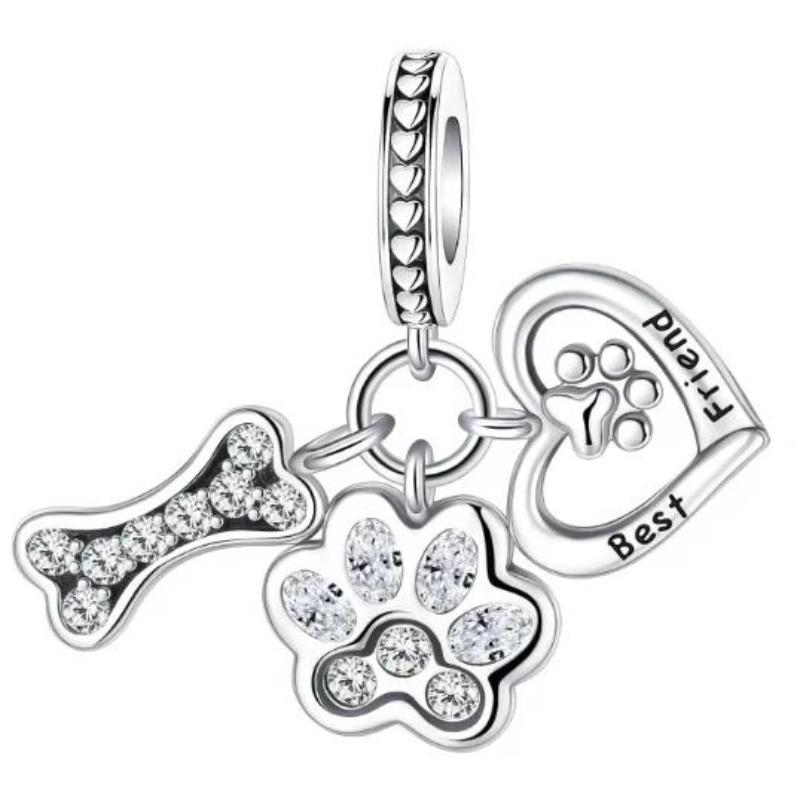 Sparkling Birthstone Charms Copper Heart Mom Key Pendant Bead Fit Original Necklace Bracelet Women Jewelry Diy Gift