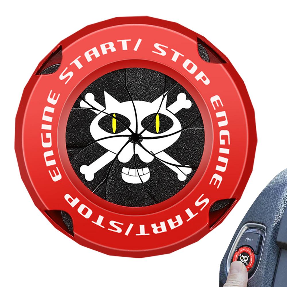 Truck Ignition Cover Engine Start Stop Button Cover Auto Engine Button Decor Cover Zinc Alloy Anti-Scratch For Truck Accessories