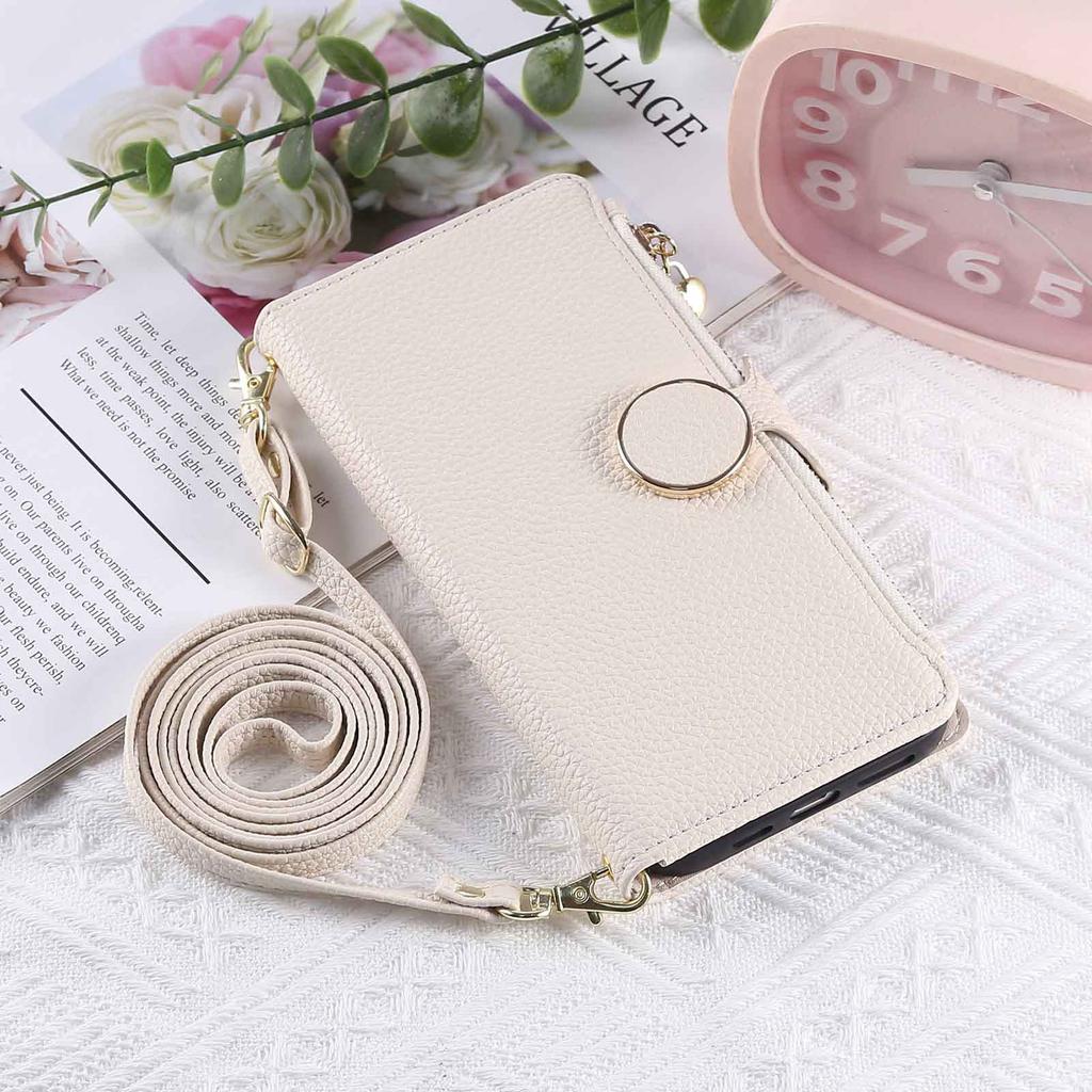 Crossbody Phone Case with Leather Wrist Strap for IPhone Air 17 16 15 14 13 12 11 Pro Max 7 8 Plus Wallet Cover with Card Slots