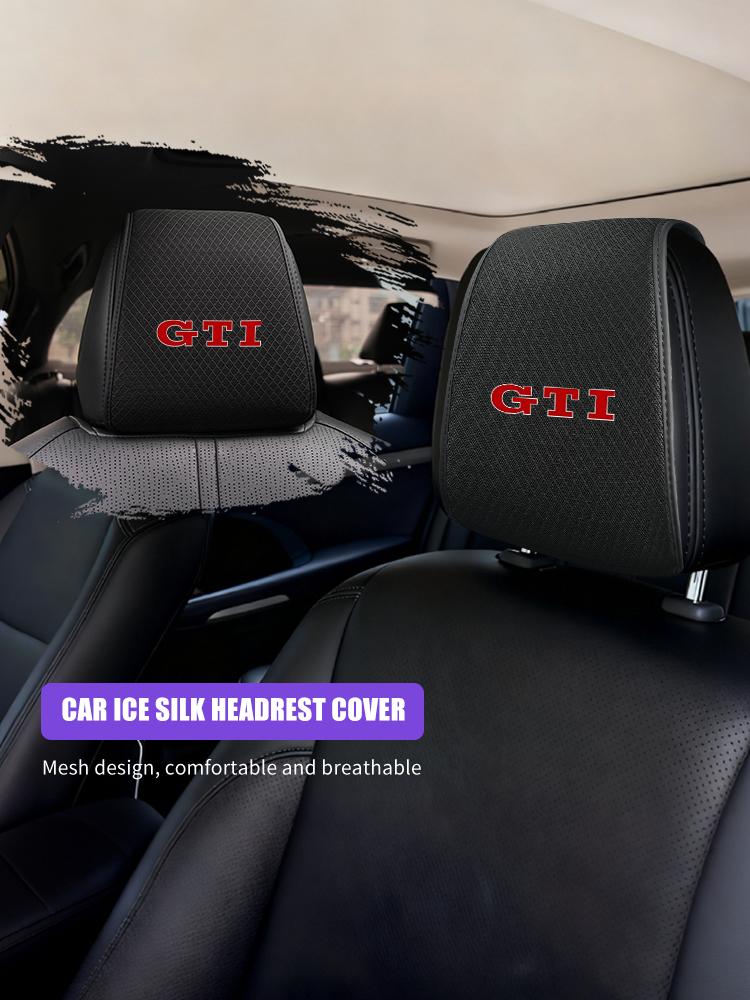 PIG1 Car Seat Ice Silk Headrest Pillow Case Storage Bag For Volkswagen VW GTI Golf 4 6 7 Tiguan Passat B5 B6 B7 CC Jetta MK5 MK6 Polo