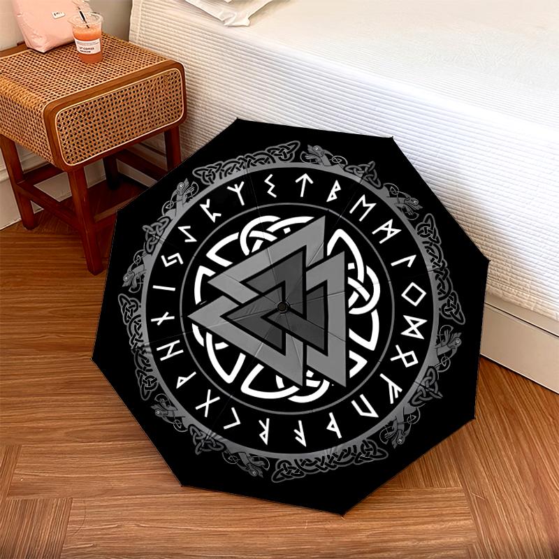 1 st Automatiskt Fällbart Paraply - Yin Yang Svart och Vitt Mönster, Bärbar & Hopfällbar Design med 8 Revben, Julklappar Födelsedagspresenter